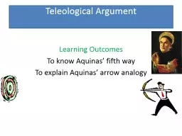 Teleological Argument  Learning Outcomes