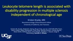 Leukocyte telomere length is associated with disability progression in multiple sclerosis
