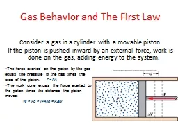 Gas Behavior and The First Law