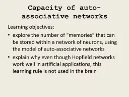 Capacity of auto-associative networks