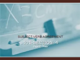 SUBJECT-VERB AGREEMENT 101-SECTION 4