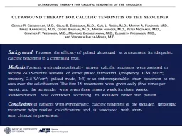 Presentation:  Lomg -term outcome of calcific