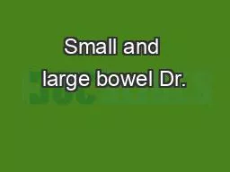 Small and large bowel Dr.