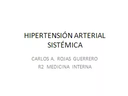 HIPERTENSIÓN ARTERIAL SISTÉMICA