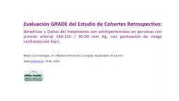 Evaluación GRADE del Estudio de Cohortes Retrospectivo: