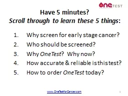 Have 5 minutes?   Scroll through to learn these 5 things