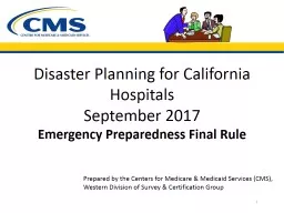Disaster Planning for California Hospitals