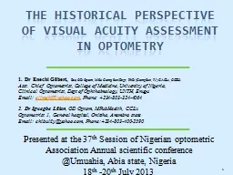 The historical perspective of Visual Acuity Assessment in optometry
