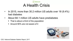 In 2015, more than 30.2 million US adults over 18 (9.4%) had diabetes