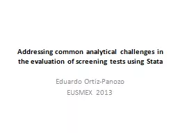 PPT-Addressing common analytical challenges in the evaluation of screening tests using