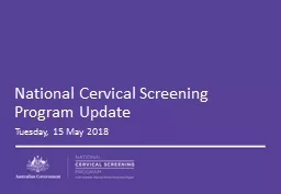 National Cervical Screening Program Update