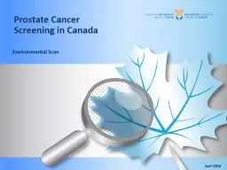 Prostate  Cancer  Screening in Canada