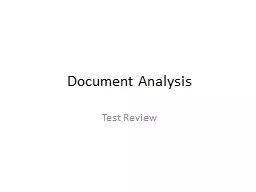 Document Analysis Test Review