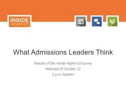 What Admissions Leaders Think