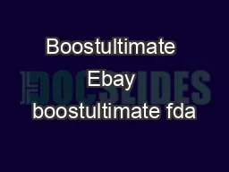 Boostultimate Ebay boostultimate fda