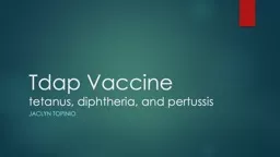 Tdap  Vaccine tetanus, diphtheria, and pertussis