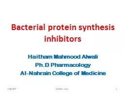 PPT-Bacterial protein synthesis inhibitors