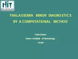 THALASSEMIA MINOR DIAGNOSTICS