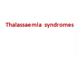 Thalassaemia  syndromes Treatment