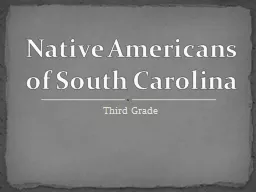 Third Grade Native Americans of South Carolina