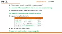 Cell structure –  AnswerIT
