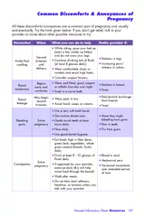 Prenatal Information Sheet Resources  Common Discomfor