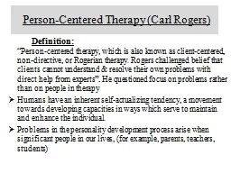 Person-Centered Therapy (Carl Rogers)