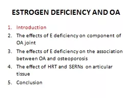 PPT-ESTROGEN DEFICIENCY AND OA