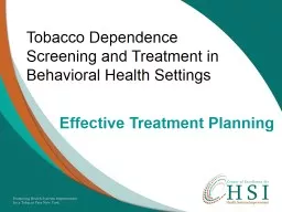 PPT-Tobacco Dependence Screening and Treatment in Behavioral Health Settings