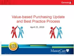 April 23, 2019 1 Value-based Purchasing Update and Best Practice Process