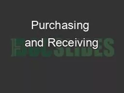 Purchasing and Receiving