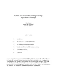 Canada as a disconcerted learning economy a governance