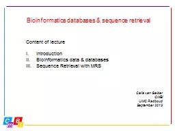 Bioinformatics   databases &