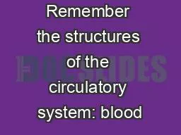 2.01 Remember the structures of the circulatory system: blood