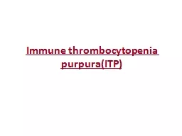 Immune thrombocytopenia