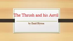 PPT-The Thrush and his Anvil