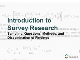 Introduction to  Survey Research