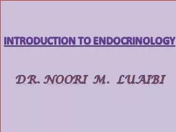 Introduction to  Endocrinology