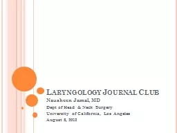 Laryngology  Journal Club