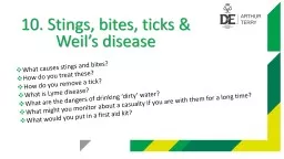 10. Stings, bites, ticks & Weil’s disease