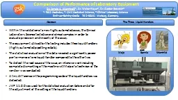 Comparison of Performance of Laboratory Equipment