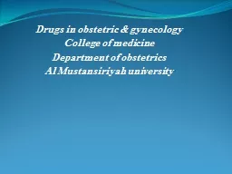 Drugs in obstetric & gynecology