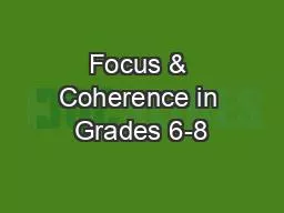 Focus & Coherence in Grades 6-8