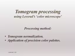 PPT-Tomogram processing using