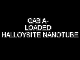GAB A-  LOADED  HALLOYSITE NANOTUBE