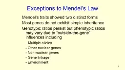 Exceptions to Mendel’s Law