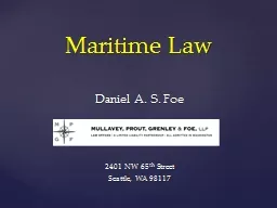 Maritime Law Daniel A. S. Foe