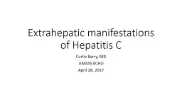 Extrahepatic manifestations of Hepatitis C