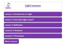 Light Lessons Lesson 1: Introduction to Light 