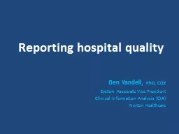 Reporting hospital quality